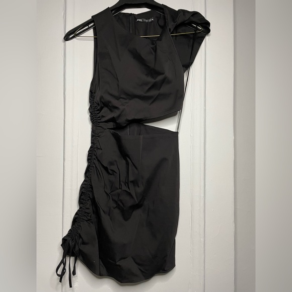 zara cut out ruched dress ZARA BROWN CUT OUT HALTER DRESS by Zara